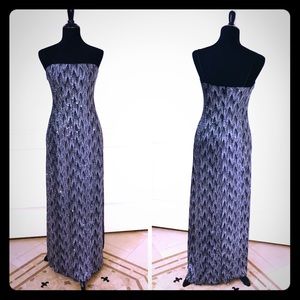 Black and Silver Evening Gown